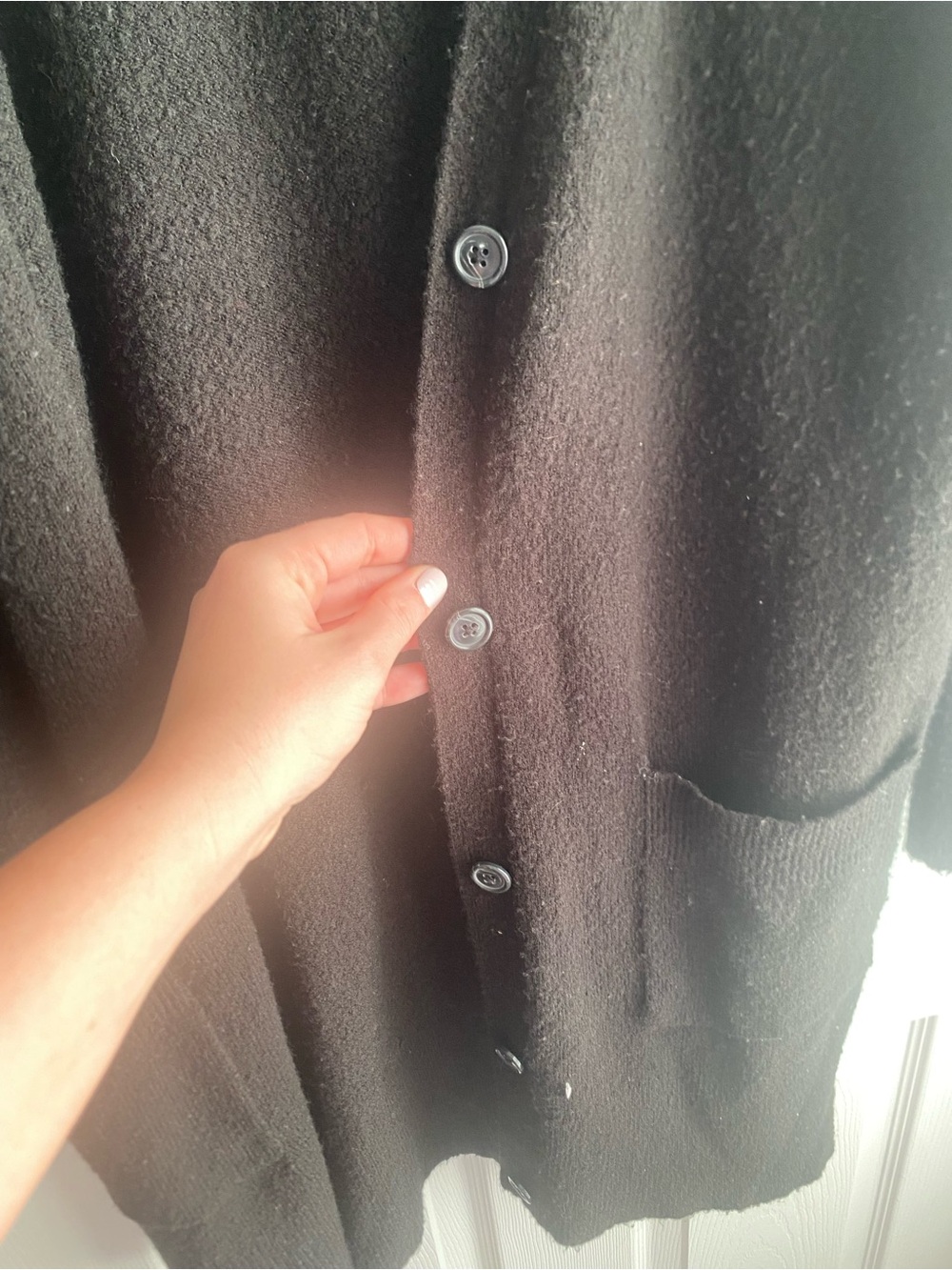 Joe Fresh Black Women’s Knit Cardigan with Front Pockets - Picture 3 of 4